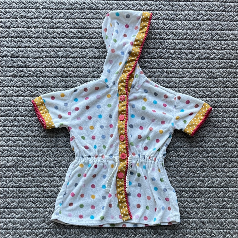 Matilda Jane 4T swim coverup with Colorful Dots and Yellow Trim
